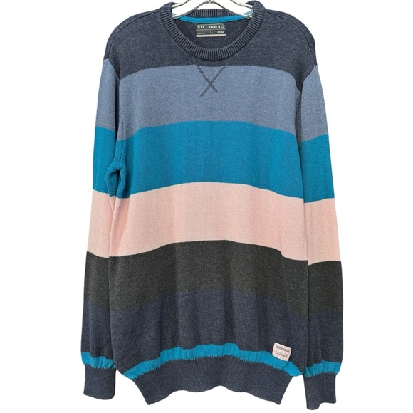 Billabong Men’s Surf Striped Sweater L Multicolor Knit Pullover - Picture 1 of 6